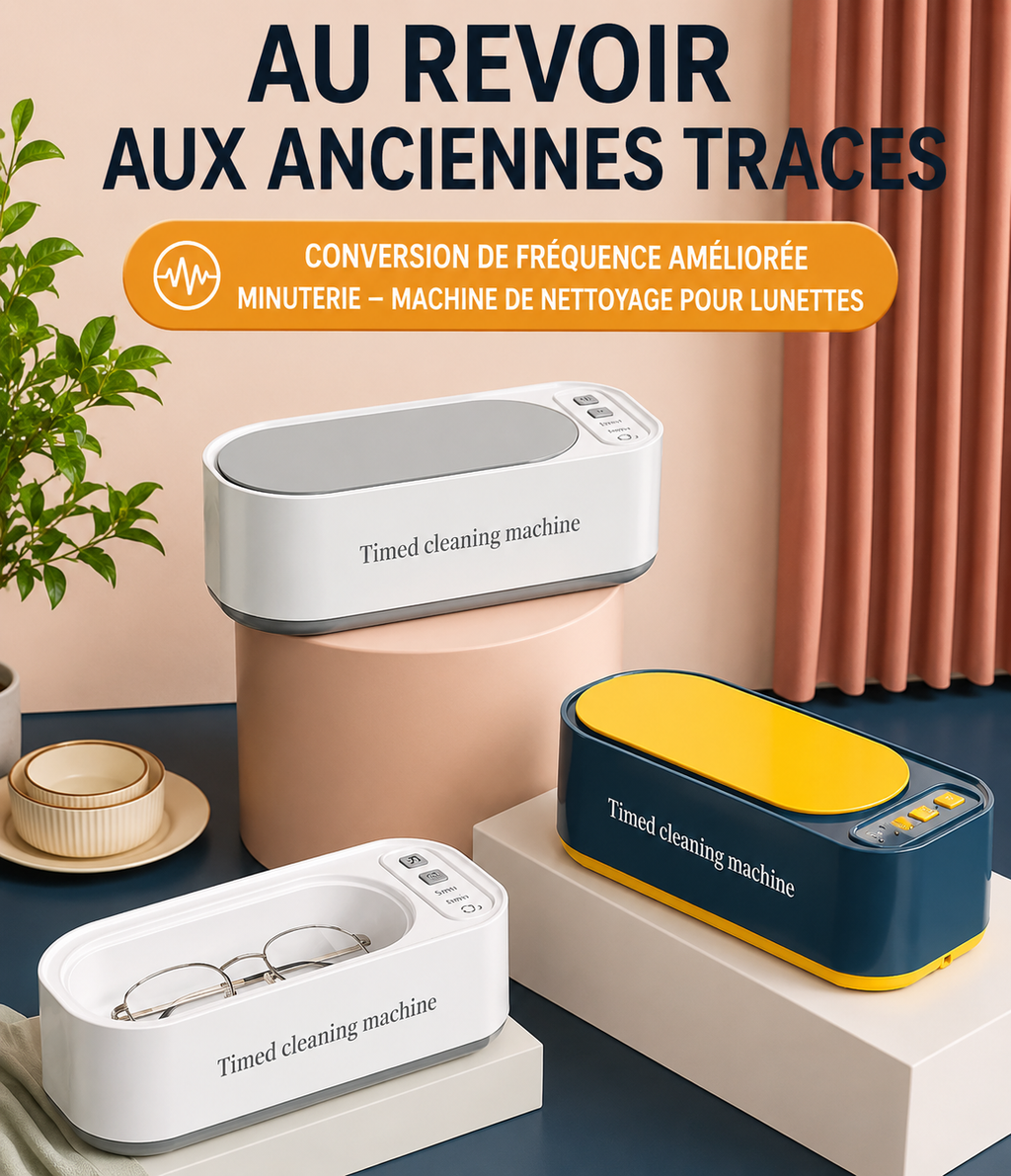 CrystalWave UV™ – Nettoyeur à Ultrasons 45 kHz pour Lunettes, Bijoux et Accessoires
